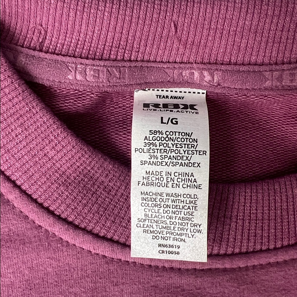 RBX Women Dusty Rose Crewneck Sweatshirt - LARGE - Picture 5 of 5